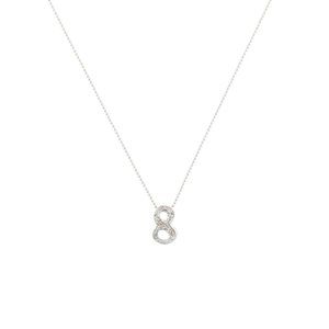Alex Woo 14k White Gold & Diamond Little Icon Number 8 Necklace 16" EUC